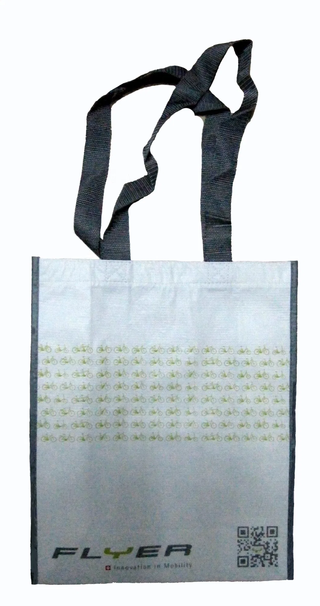 Printed BOPP Film Coated Laminated RPET Recycable Environment-Friendly Carry Shopping Bag with Jacquard Ribbon