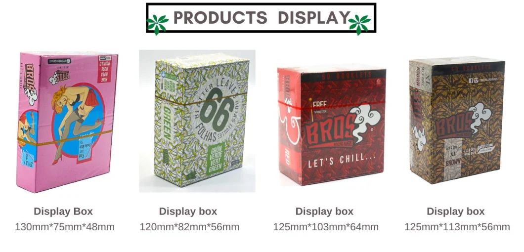 Factory Natural Thin Rolling Paper 1.25 1 1/4 Size 24 Packs/50 Pcks Different Colors and Items