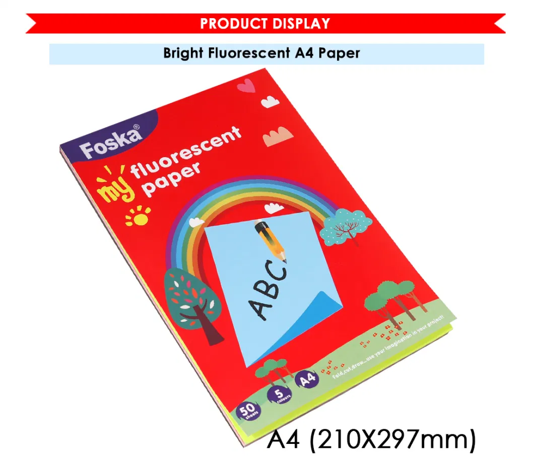 Foska Hot Sale New Item Bright Fluorescent Paper (A4)