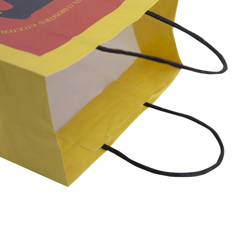 Customized Small Round Rope Kraft Paper Bag with Its Own Logo for Environment-Friendly and Degradable Packaging