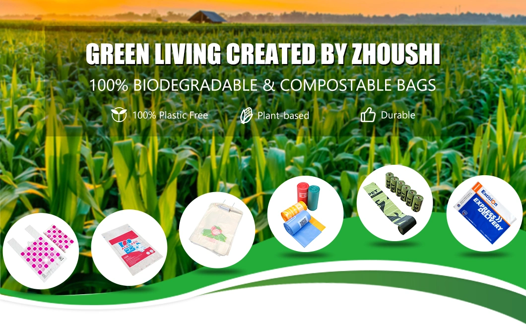 PLA+Pbat/Corn Starch Biodegradable and Compostable Shopping/Garbage/Mailing/Poly Mailer/Zip-Lock/T-Shirt/Dog Pet Poop/Cloth/Flat Hand Plastic Bags Factory
