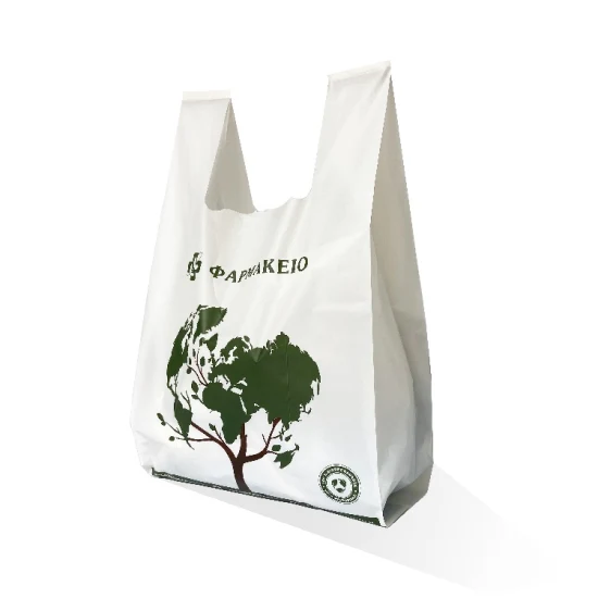 Umweltfreundliche, 100 % biologisch abbaubare Einkaufstaschen aus Maisstärke aus kompostierbarem Kunststoff mit EN13432/ASTM